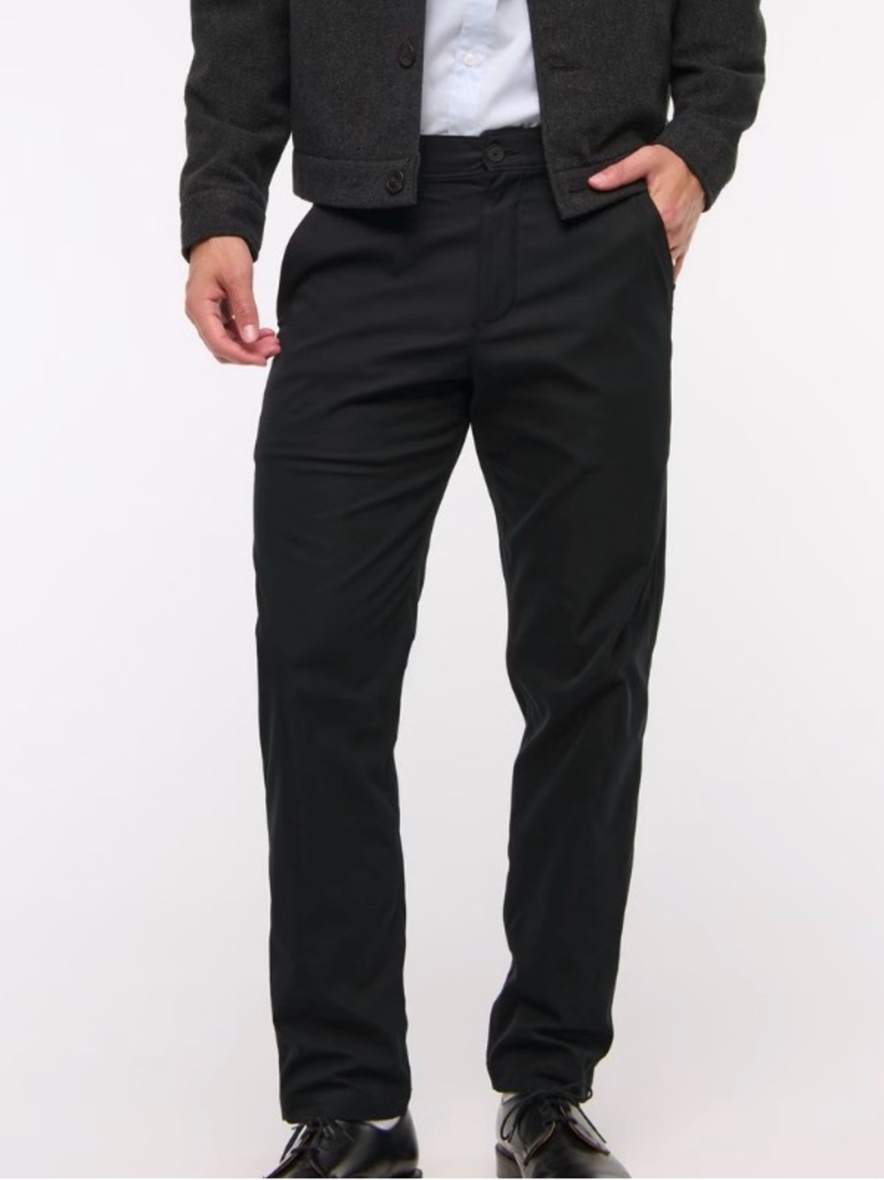 Abercrombie & Fitch Go To Black Straight Stretch Chinos Pants Menswear Tech